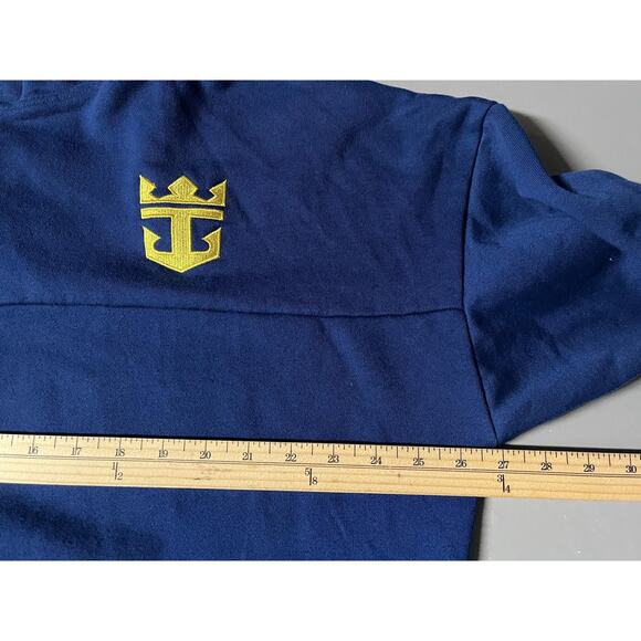 Royal Caribbean Hoodie Mens Large Blue Full Zip Fleece Embroidered Logo Cruise - Picture 7 of 9